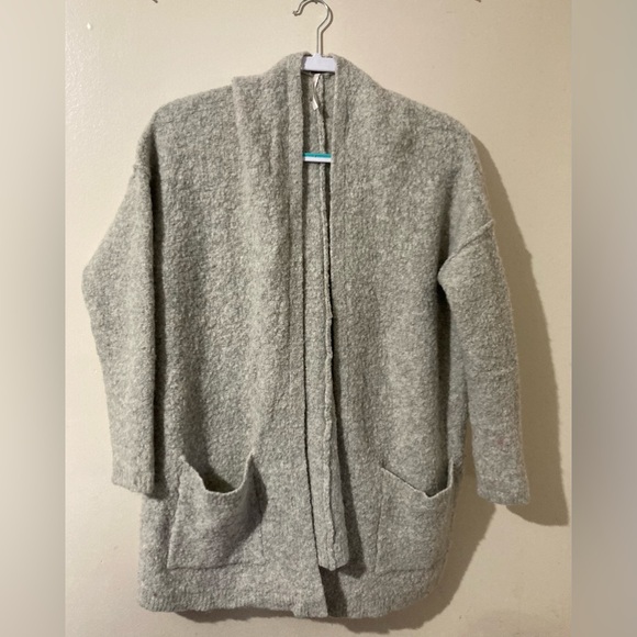 Free‎ People Women’s Cardigan Sweater Size S Gray Nylon Wool Mohair Oversized - Picture 1 of 8